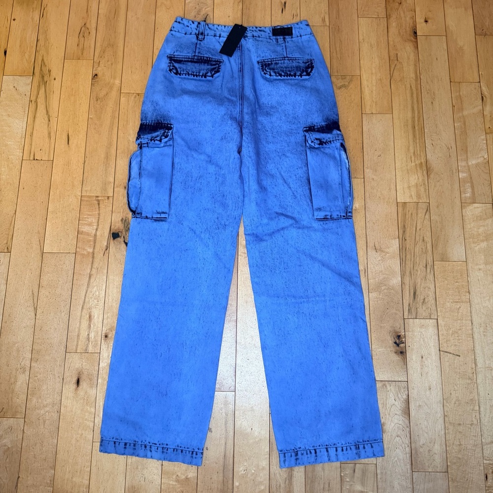 RtA High Rise Blue Cargo Jeans for Women - Picture 2 of 6